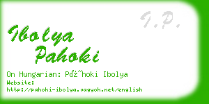 ibolya pahoki business card